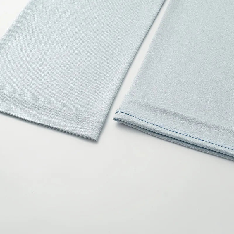 'Easy Go Chic' acetate straight-leg trousers — Light Blue 