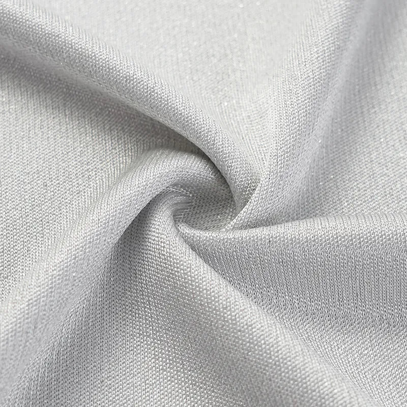 'Easy Go Chic' acetate jersey top — Silver 