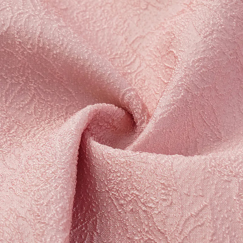 “嫻靜自在” 提花寬鬆洋裝 — 玫瑰粉