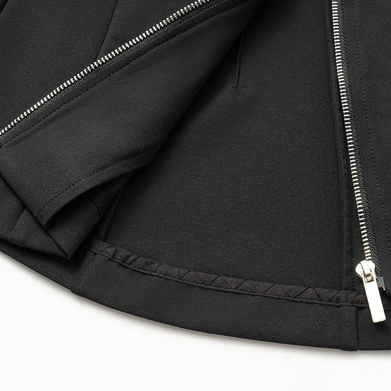 "Essential Golf Collection" High-Tech Sun Protection (UV 50+) Fabric Zipper Waist Vest - Black 