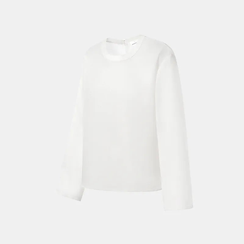 "Easy-Go Chic" silk organza oversized top — White 