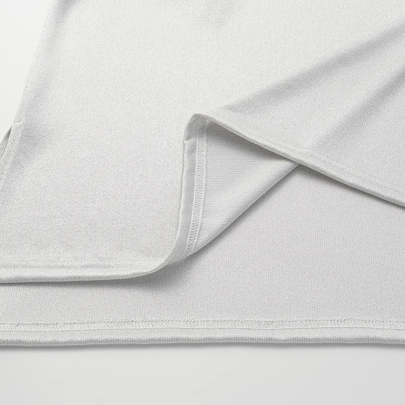 'Easy Go Chic' acetate jersey top — Silver 