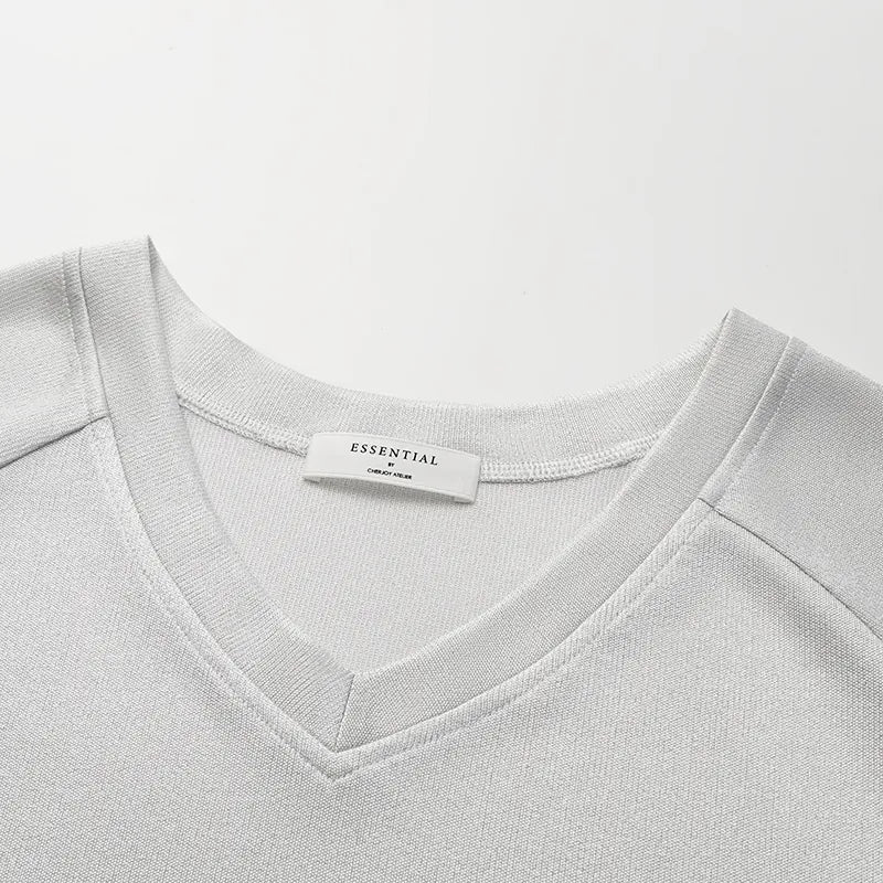 'Easy Go Chic' acetate jersey top — Silver 