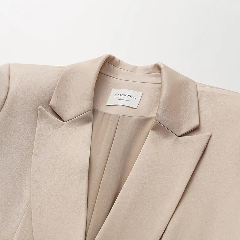 “英式優雅” Oversized西裝外套— 裸色
