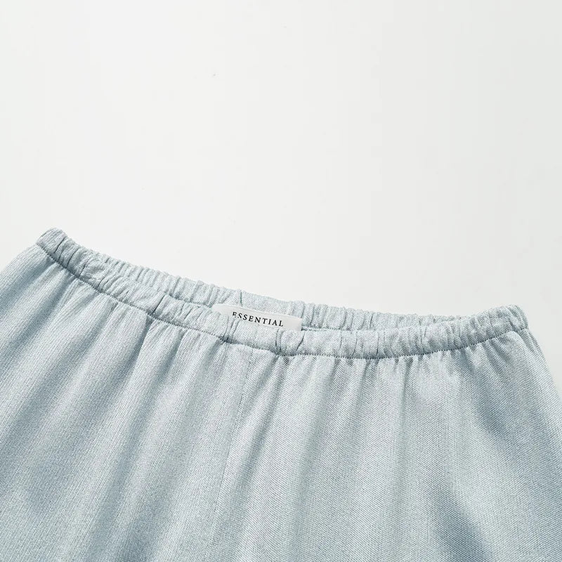 'Easy Go Chic' acetate straight-leg trousers — Light Blue 