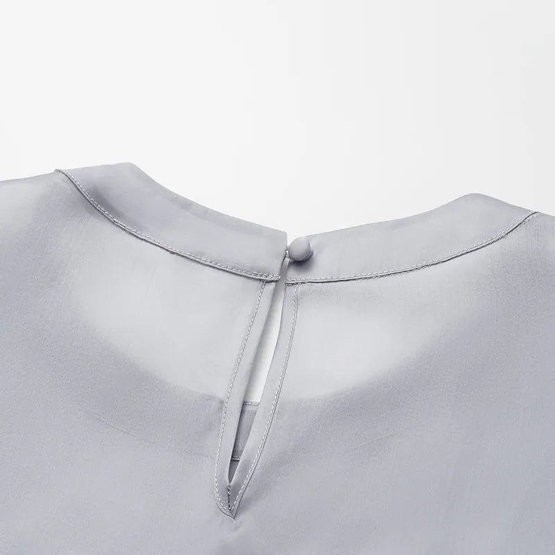 "Easy-Go Chic" silk organza oversized top — Purple 