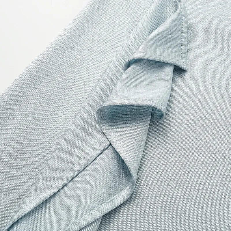 “Easy Go Chic” 醋酸針織面料特殊剪裁鉛筆裙 — 淺藍