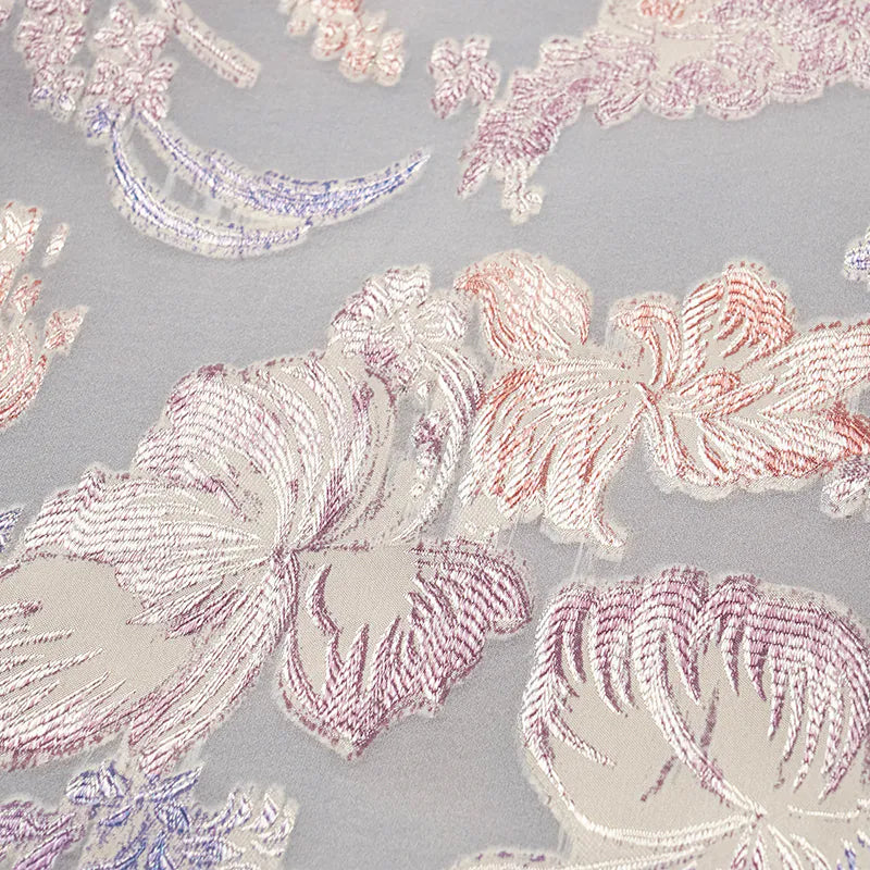 "Imperial Garden Teatime" Silk Brocade Embroidered Chinese Vest - Lilac 