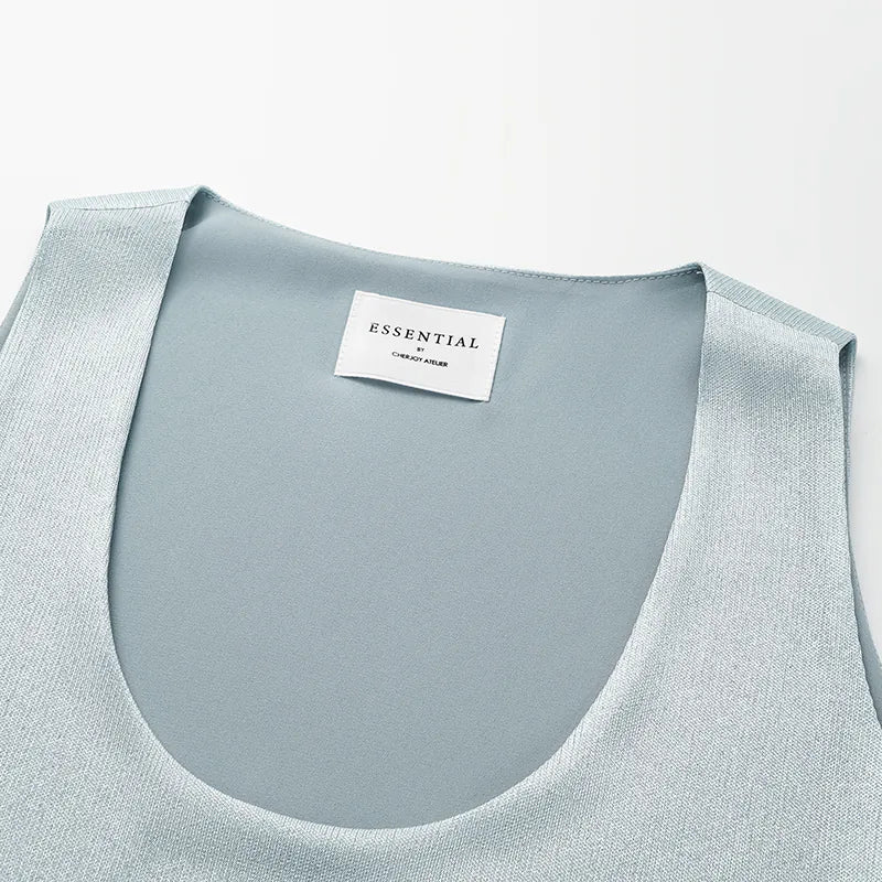 “Easy Go Chic” 醋酸針織面料背心 — 淺藍