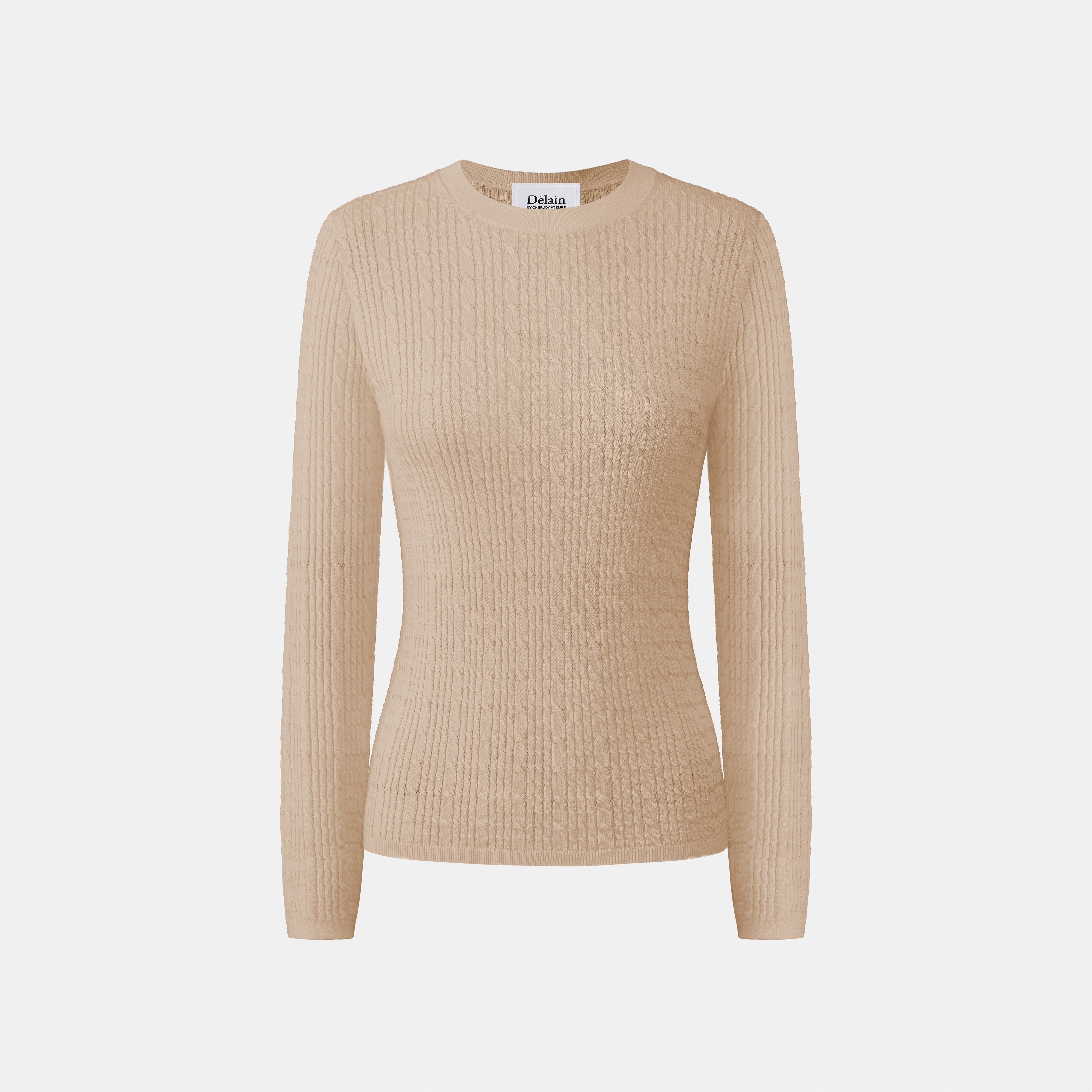 “Pure & Soft”100% 真絲立體麻花薄織上衣 (Yarn by Loro Piana)—Bergamot佛手柑香