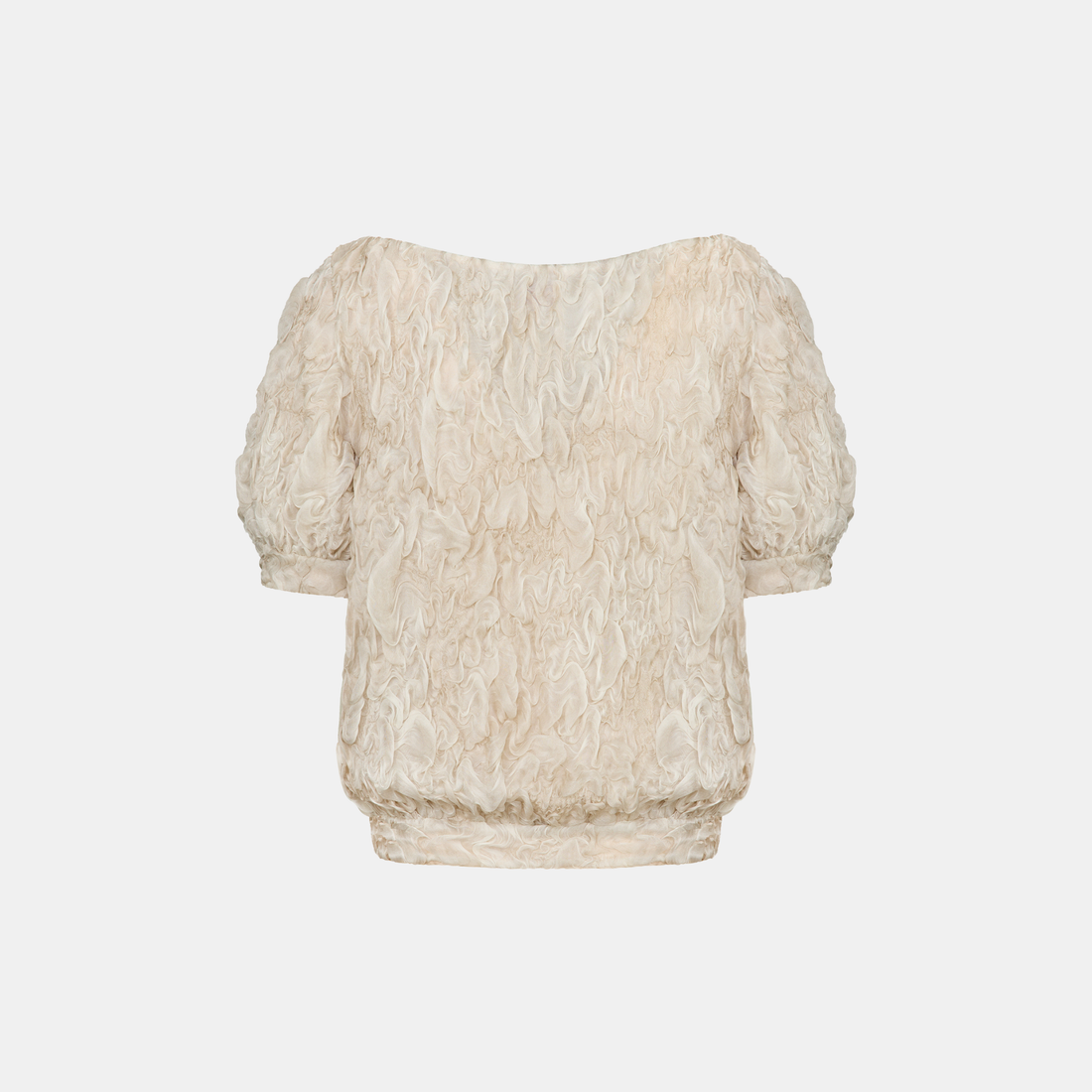 “Gallery Hours” 義大利真絲立體藝術面料上衣—Pearl Mist珍珠之霧