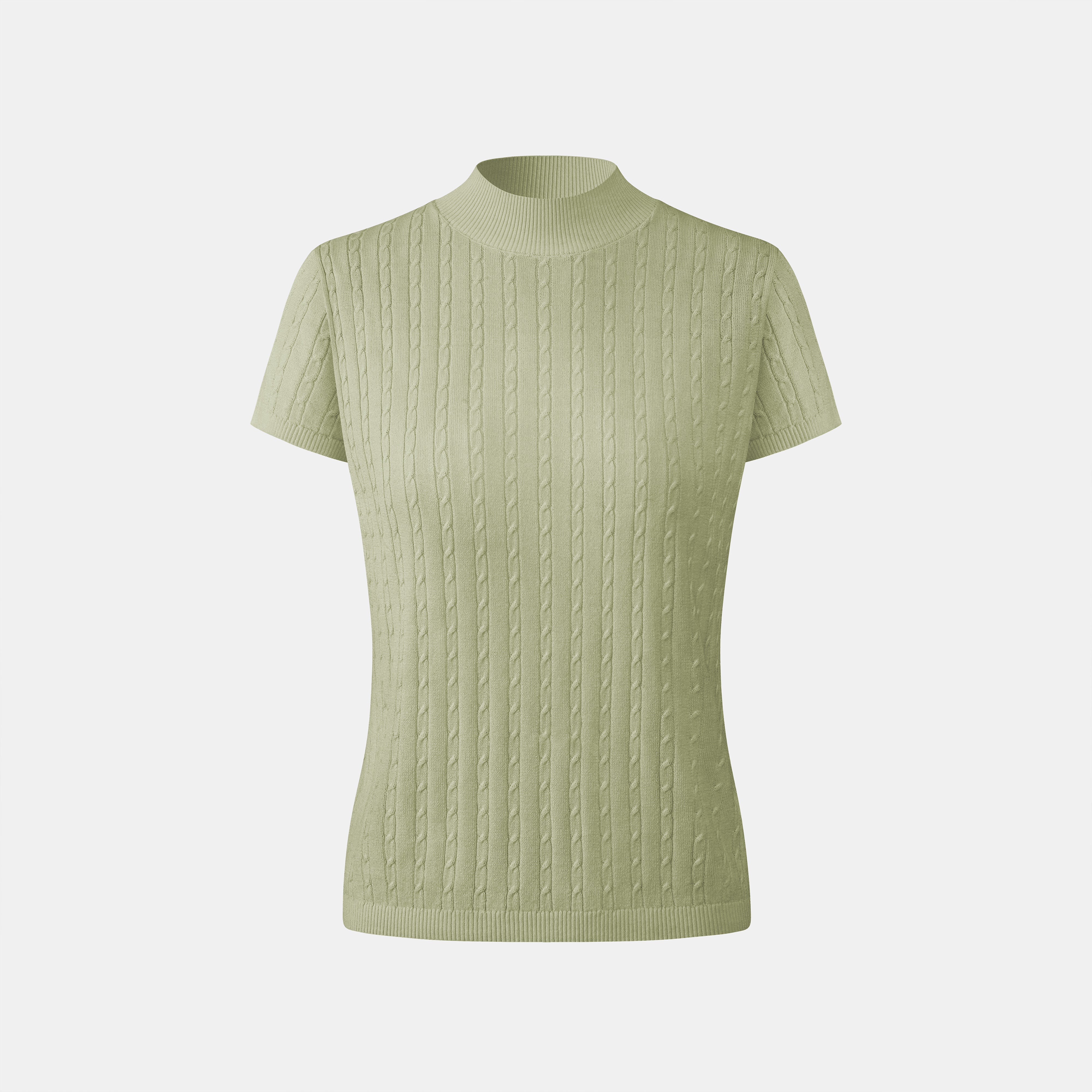 “Pure & Soft”100% 真絲麻花薄織上衣 (Yarn by Loro Piana)—Sage Whisper鼠尾草語