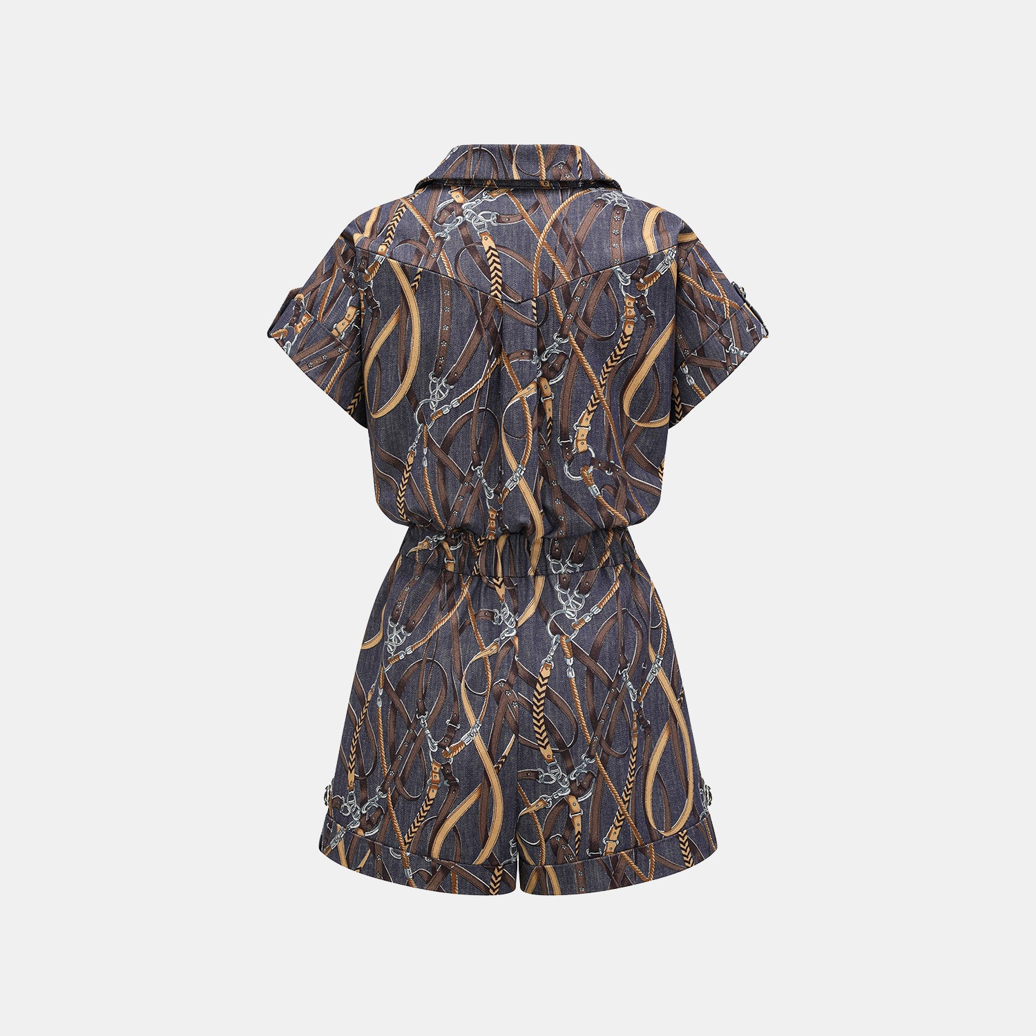 “Easy Go Chic”義大利鍊飾繪印工藝牛仔連身褲—Midnight Gallop詩夜漫行