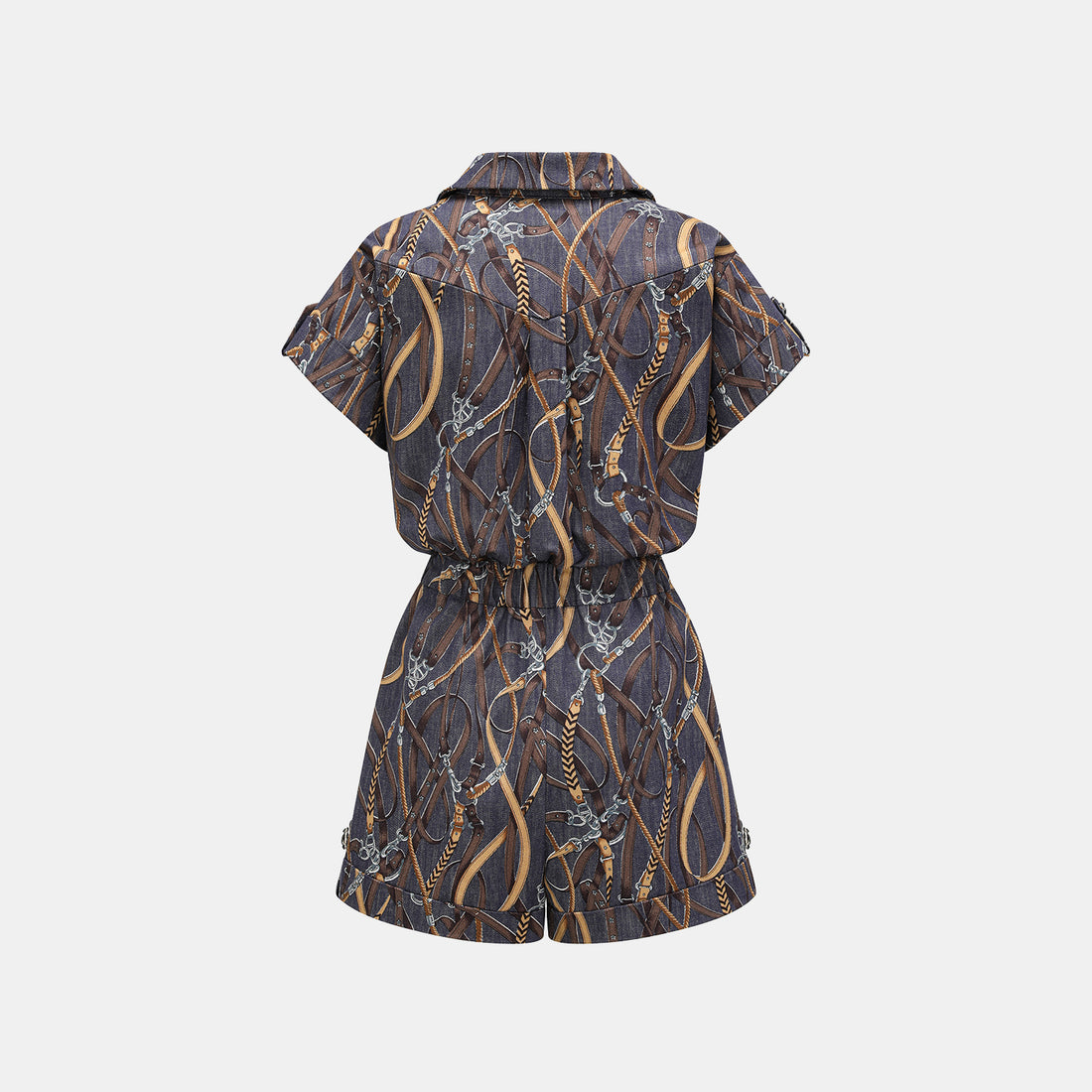 “Easy Go Chic”義大利鍊飾繪印工藝牛仔連身褲—Midnight Gallop詩夜漫行