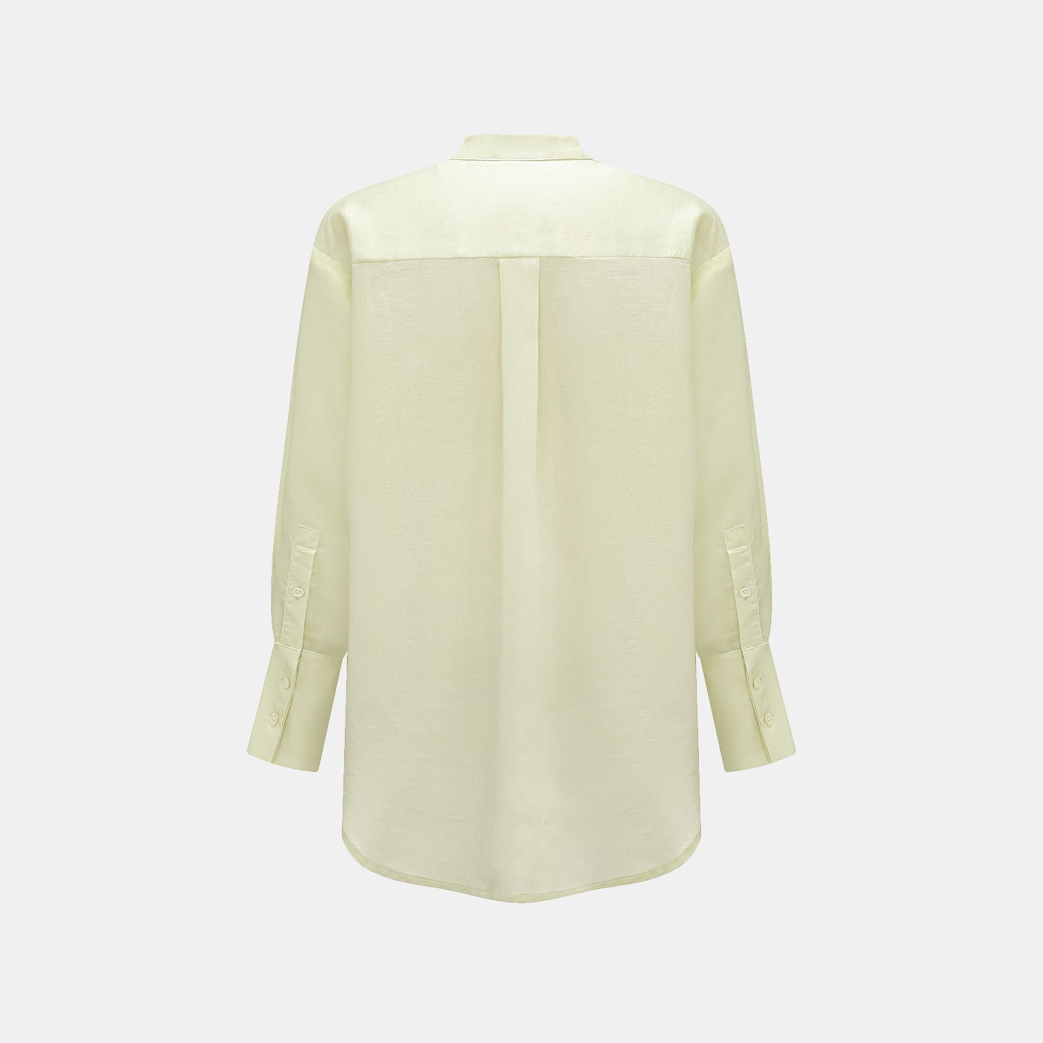 “知性時刻” 天絲緞面雪紡Oversized襯衫—鵝黃