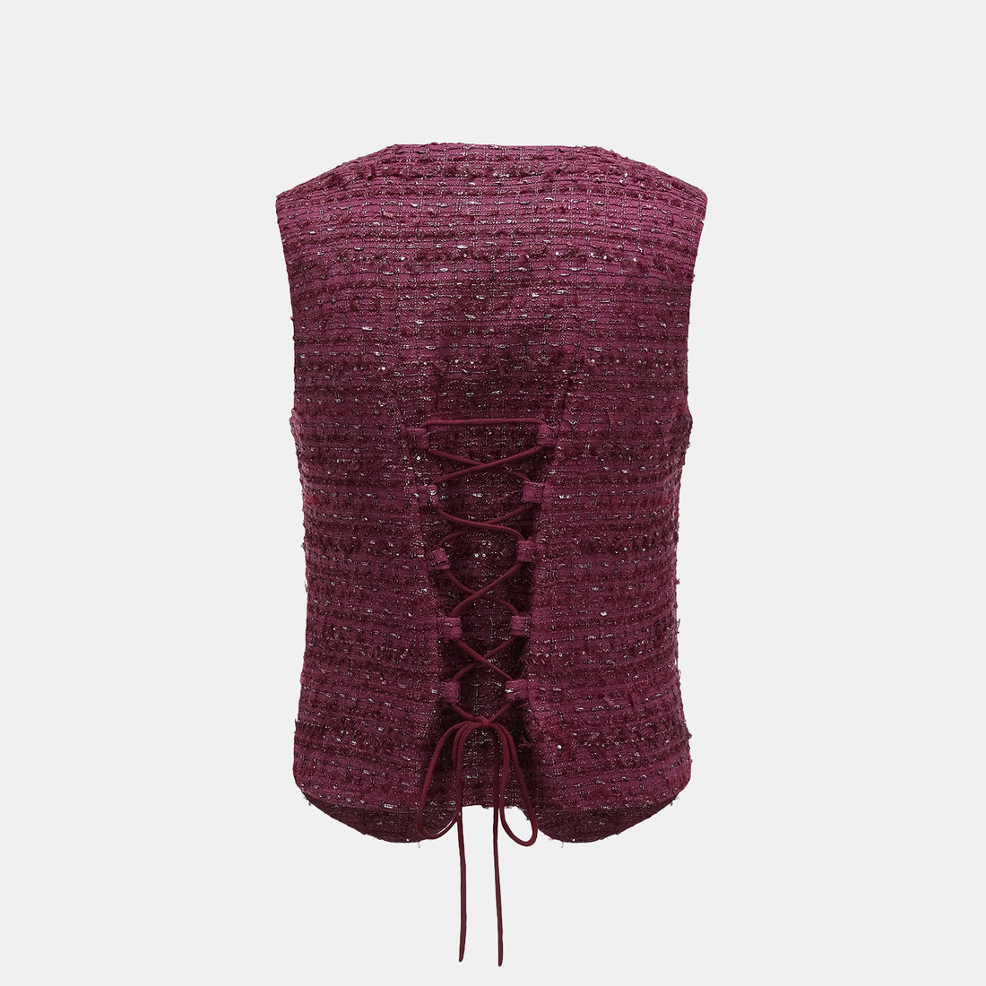 "Westminister Weekdays" Light Tweed Tie-Drawstring Suit Vest - Romance 