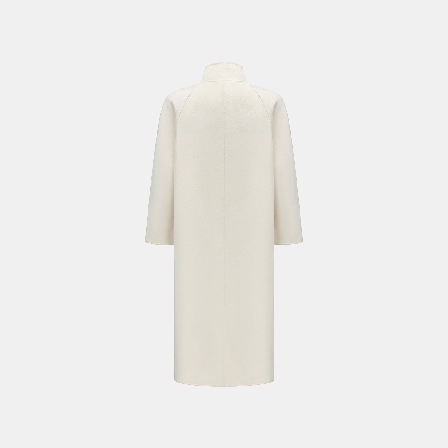 “Winter Diary” 100%Cashmere 雙面長絨工藝立領側扣長大衣—Arctic Miste雪原白境