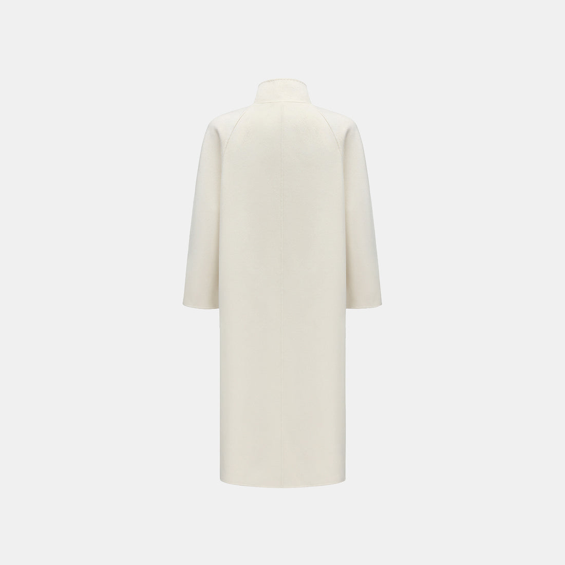 “Winter Diary” 100%Cashmere 雙面長絨工藝立領側扣長大衣—Arctic Miste雪原白境