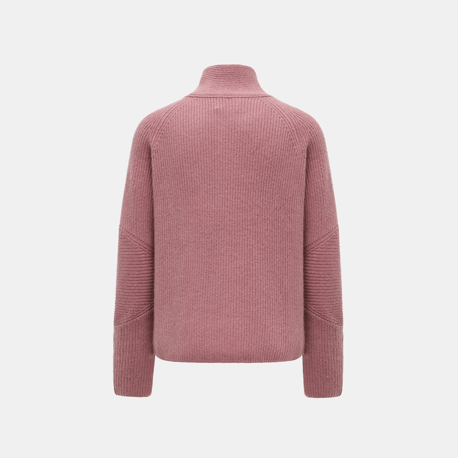 “Winter Diary” 100% Cashmere 高領拼接造型外套—Strawberry Macaron