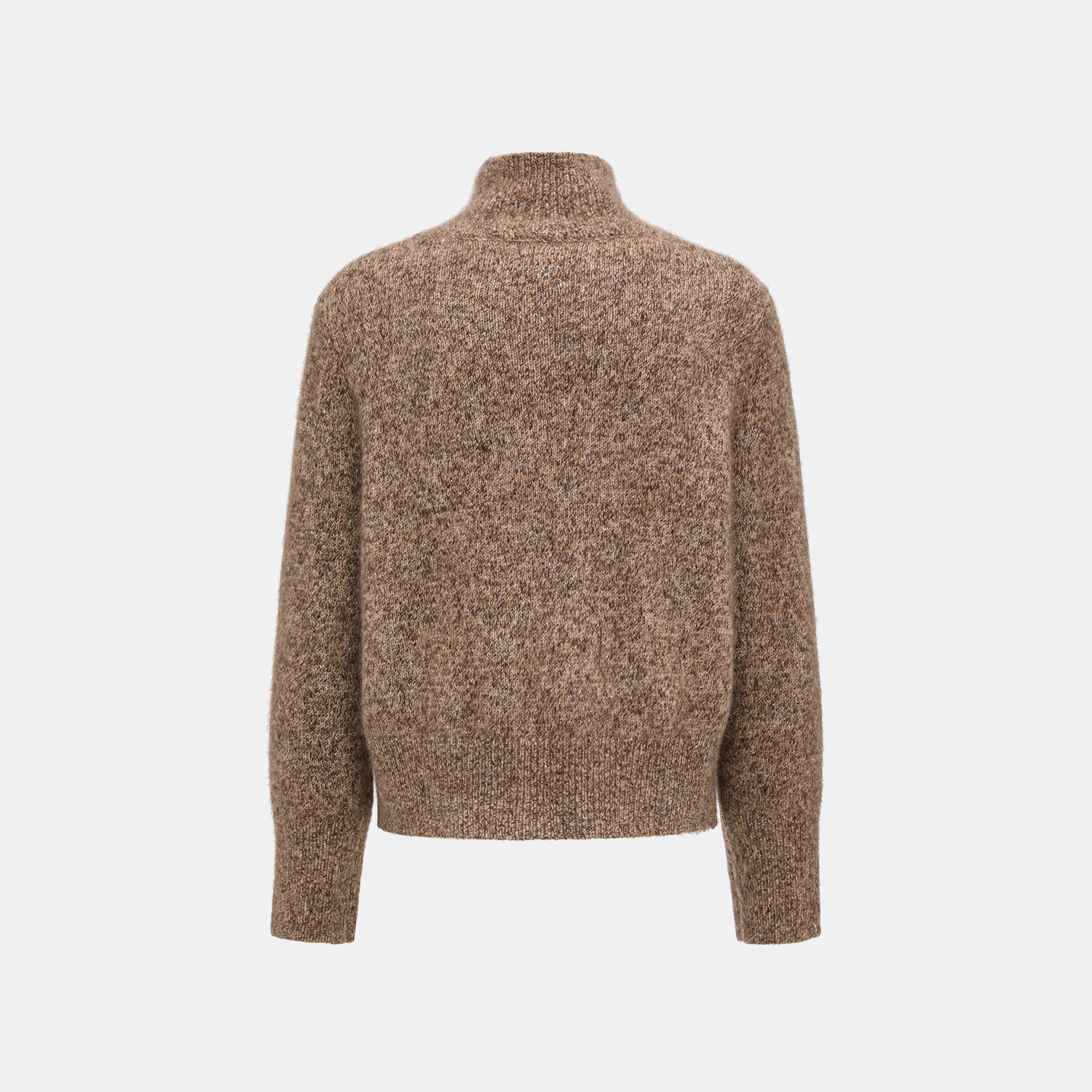 “Winter Diary” Cashmere真絲霧染絨柔細針立領外套—Cocoa marl胡桃可可