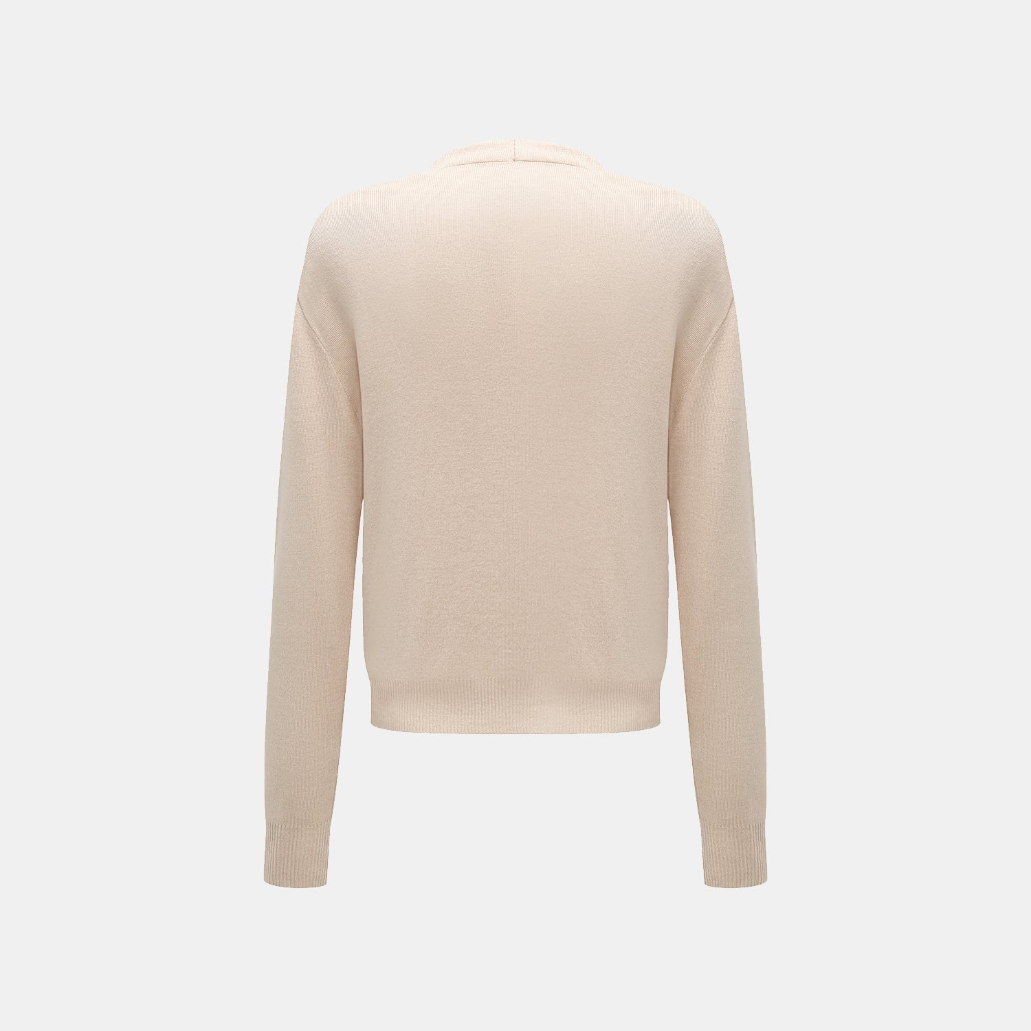 “Spring diary.” Silk Cashmere真絲喀什米爾V領上衣—Beige