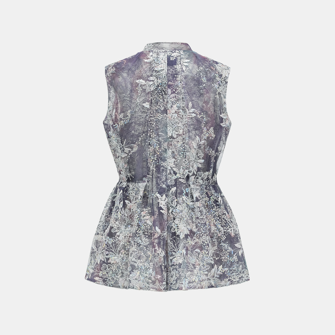 "Imperial Garden Teatime"緞染繡霞奢華珠繡蕾絲修身馬甲輕國風上衣—Nocturne Bloom凝夜浮香