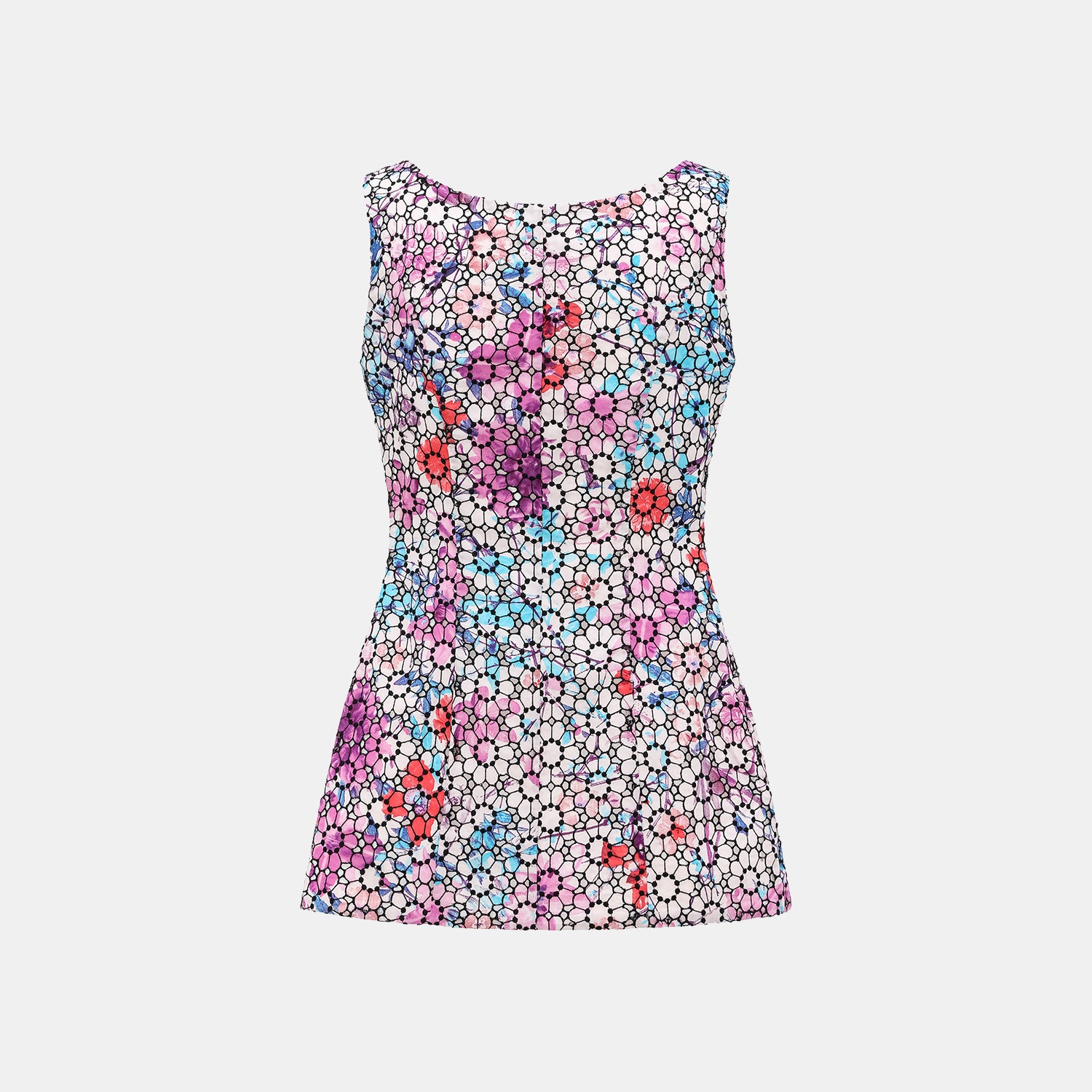 “Brunch in Provence” 義大利彩墨純棉蕾絲綁帶馬甲背心— 綺紫夢春 Lavender Reverie