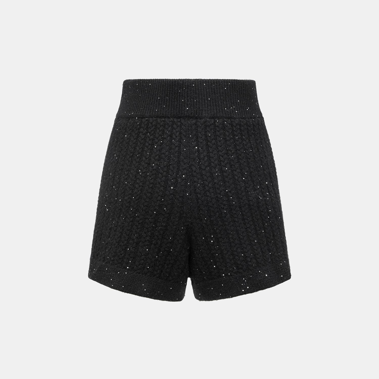 “Autumn Diary” 100% Cashmere 立體細麻花星點亮片針織短褲—Eternal Night極夜峽灣