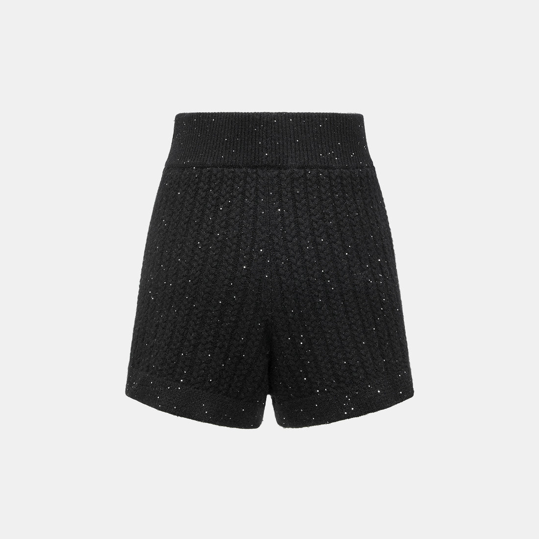 “Autumn Diary” 100% Cashmere 立體細麻花星點亮片針織短褲—Eternal Night極夜峽灣