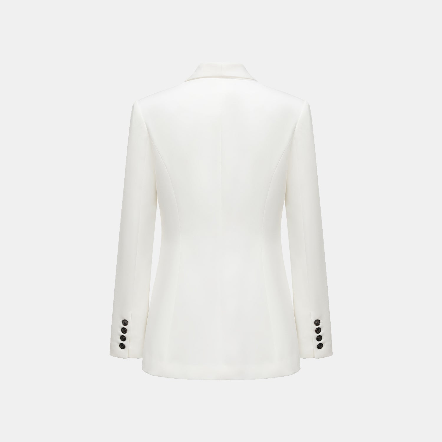 "Speak Sleek." 醋酸雙排扣西裝外套—White