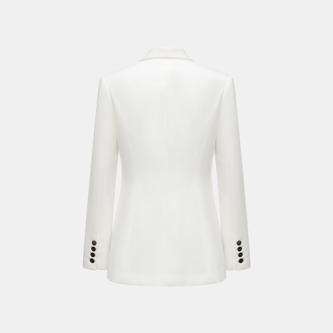 "Speak Sleek." 醋酸雙排扣西裝外套—White