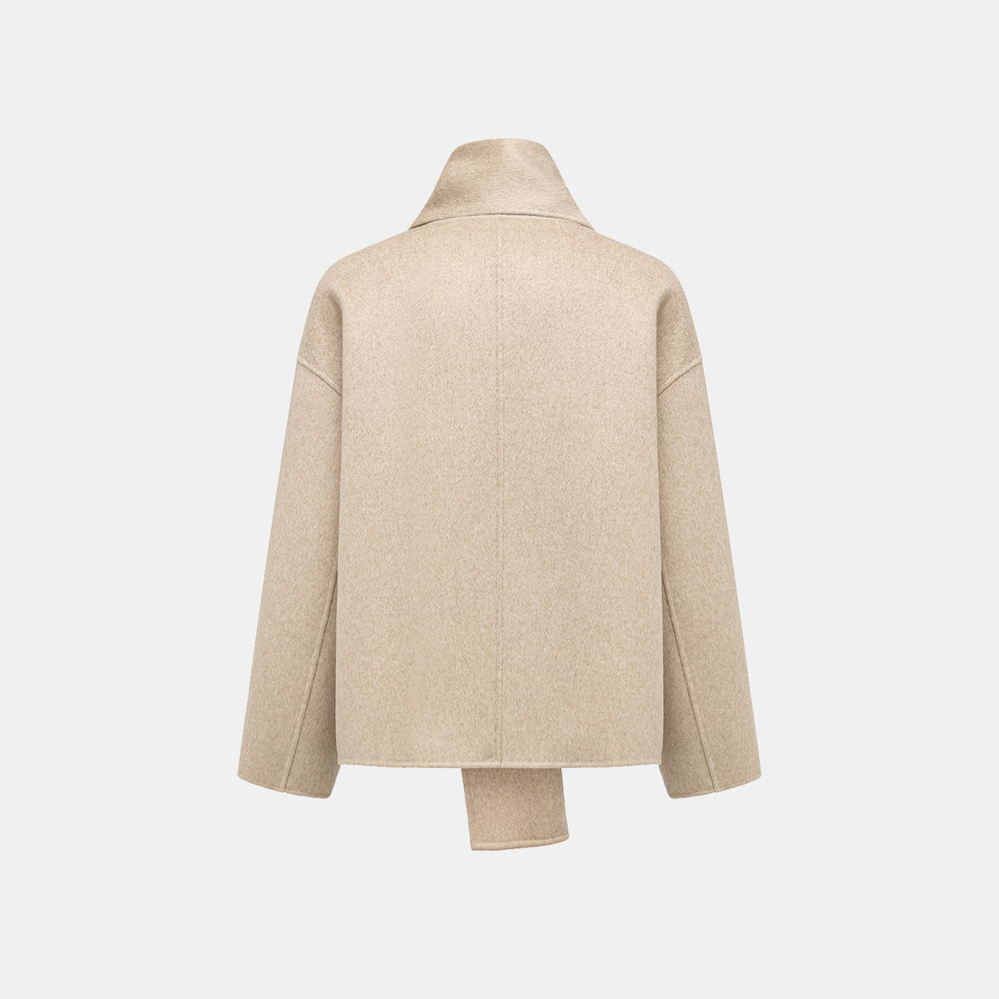 "Winter Diary" 100% Cashmere Double-sided Long Pile Craft Scarf Short Coat - Oatmeal 