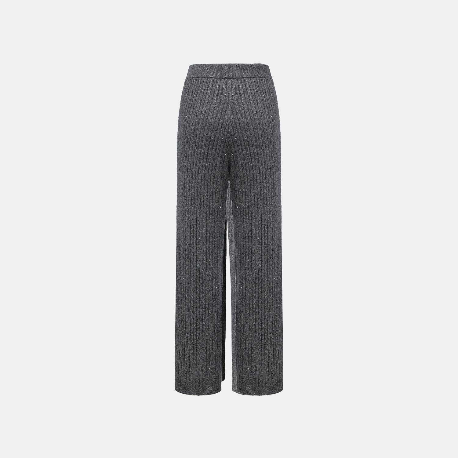 “Autumn Diary” 100% Cashmere 亮片麻花編織針織長褲—Cedar Smoke 雪松煙衫