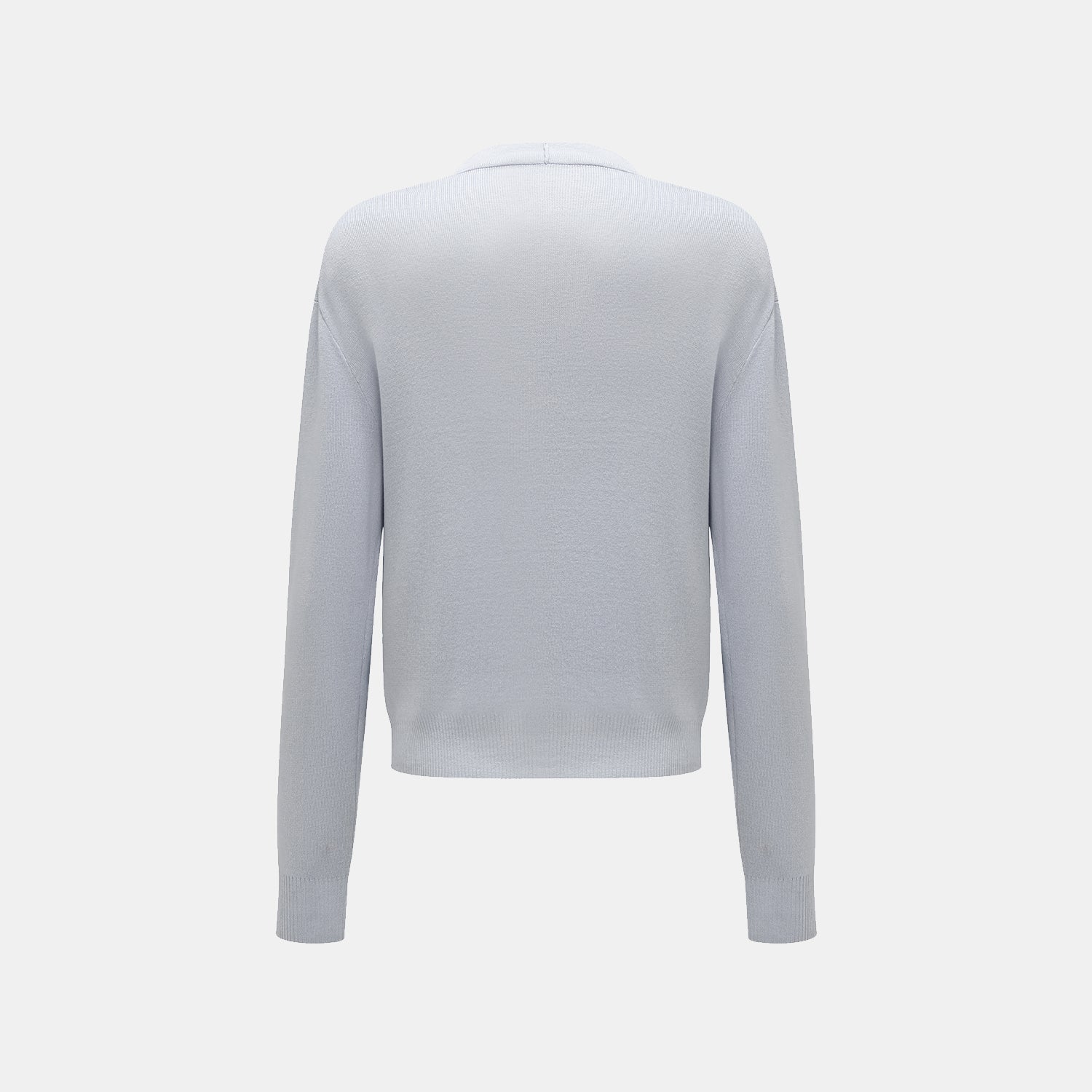 “Spring diary.” Silk Cashmere真絲喀什米爾V領上衣—Baby Blue