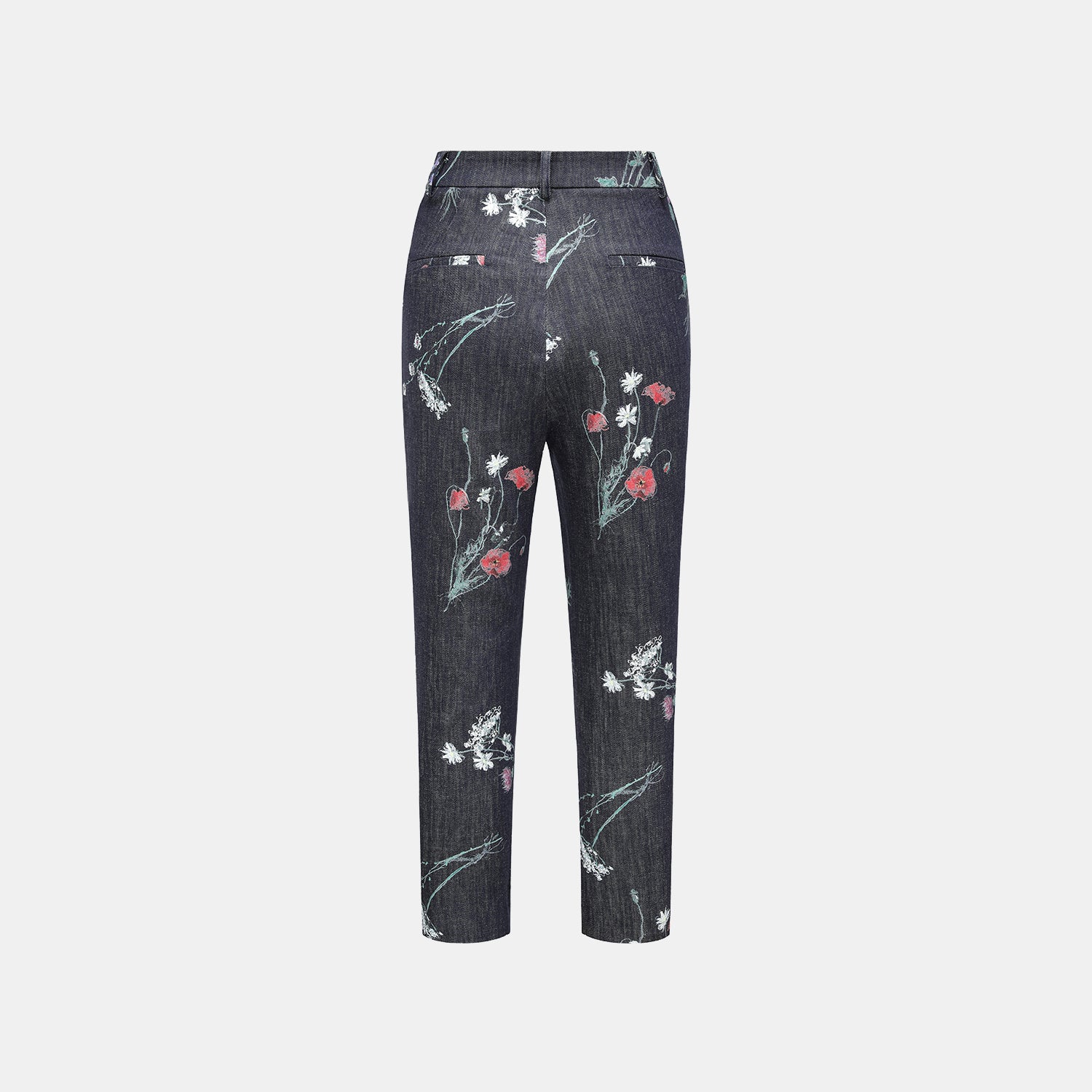 “Easy Go Chic” 義大利浮描蠟花繪印工藝九分牛仔褲—Blue Bloom藍野花語