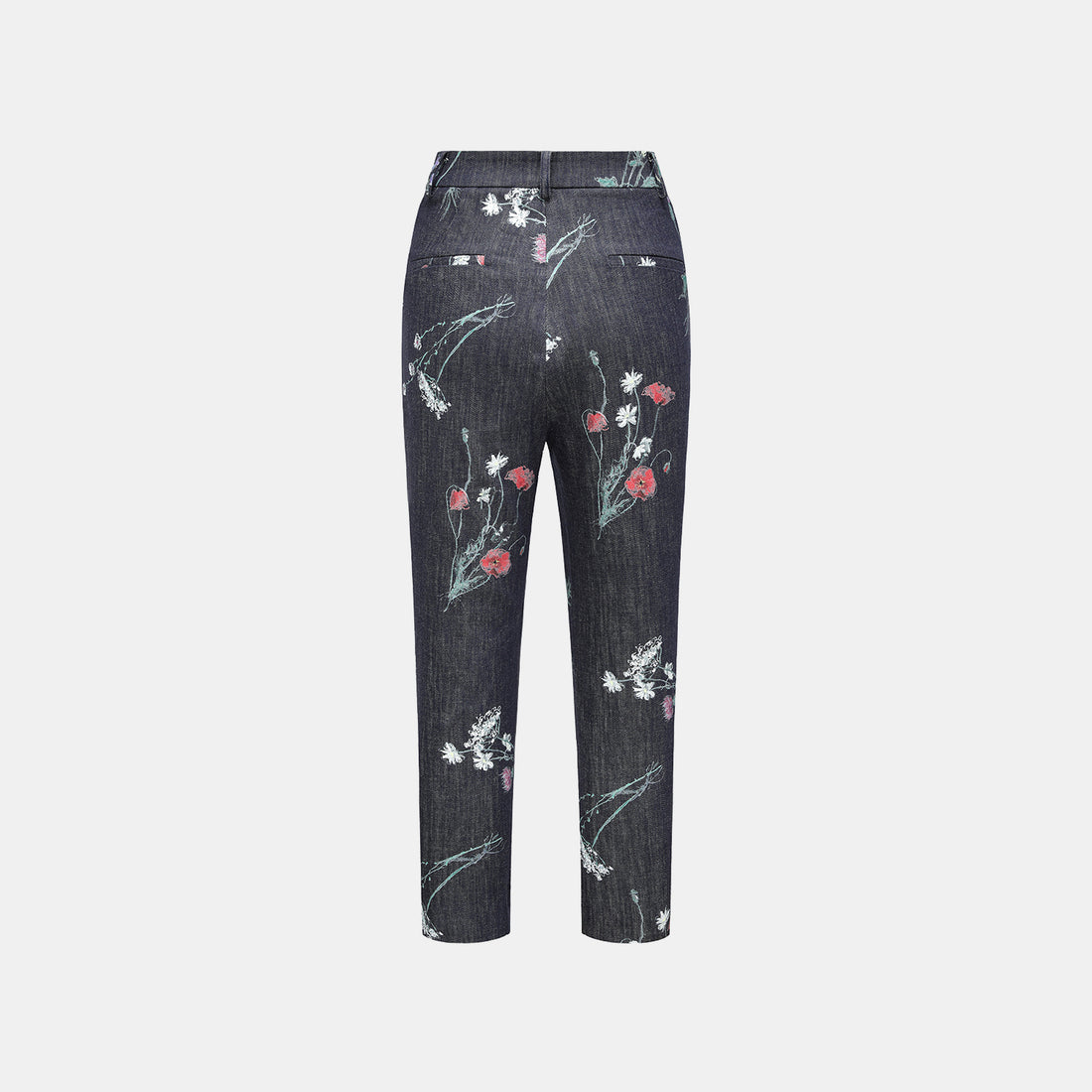 “Easy Go Chic” 義大利浮描蠟花繪印工藝九分牛仔褲—Blue Bloom藍野花語