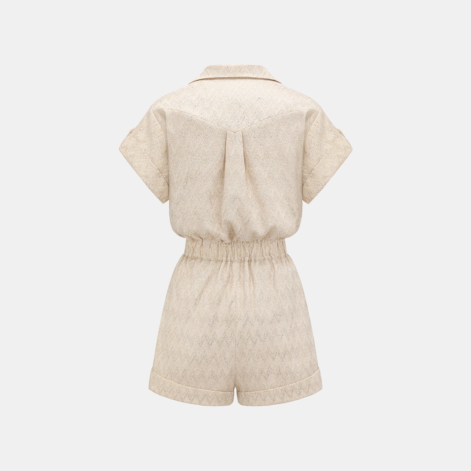 “Autumn Diary”義大利Chevron山形金縷織紋針織連身褲—Isle Breeze沙嶼暖風