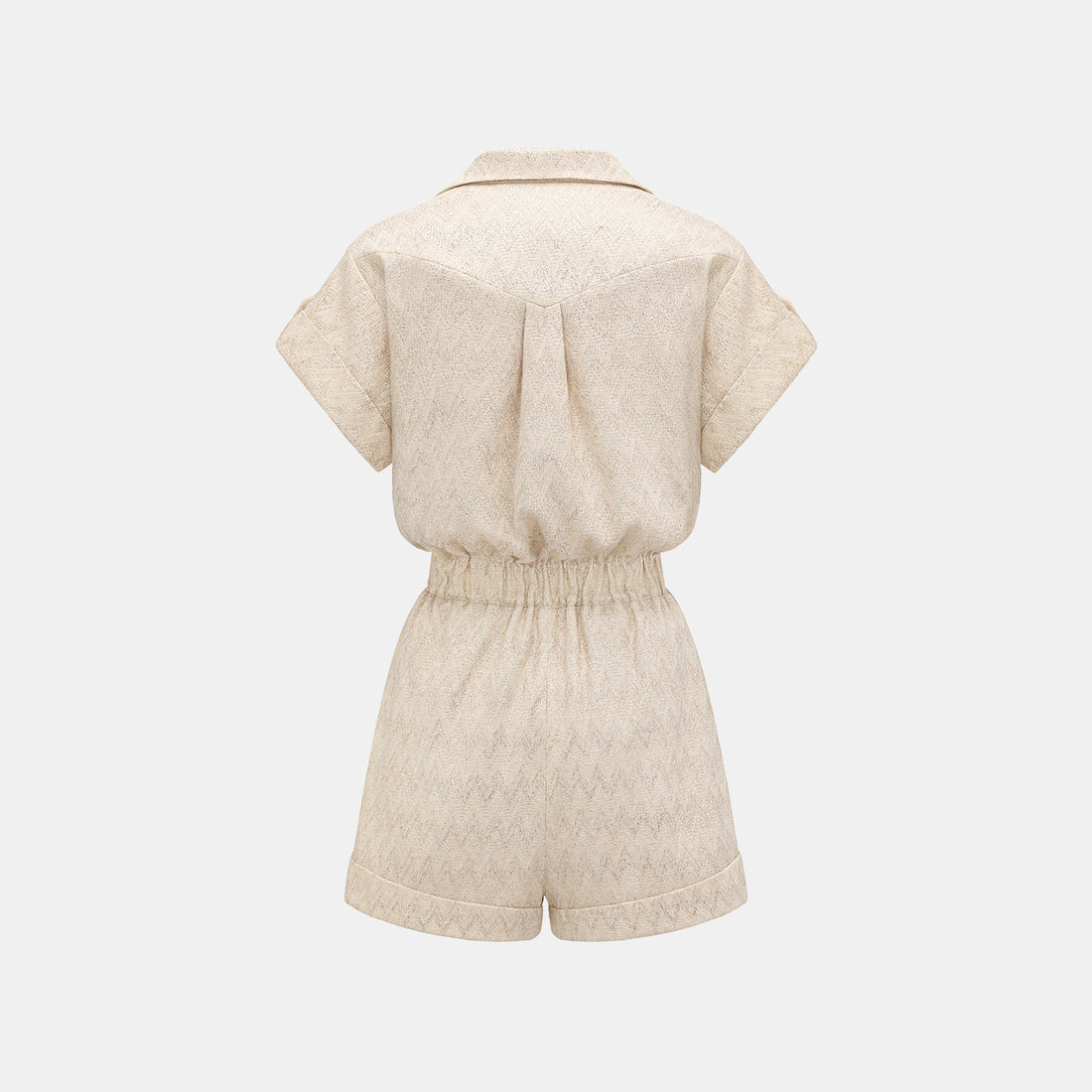 “Autumn Diary”義大利Chevron山形金縷織紋針織連身褲—Isle Breeze沙嶼暖風