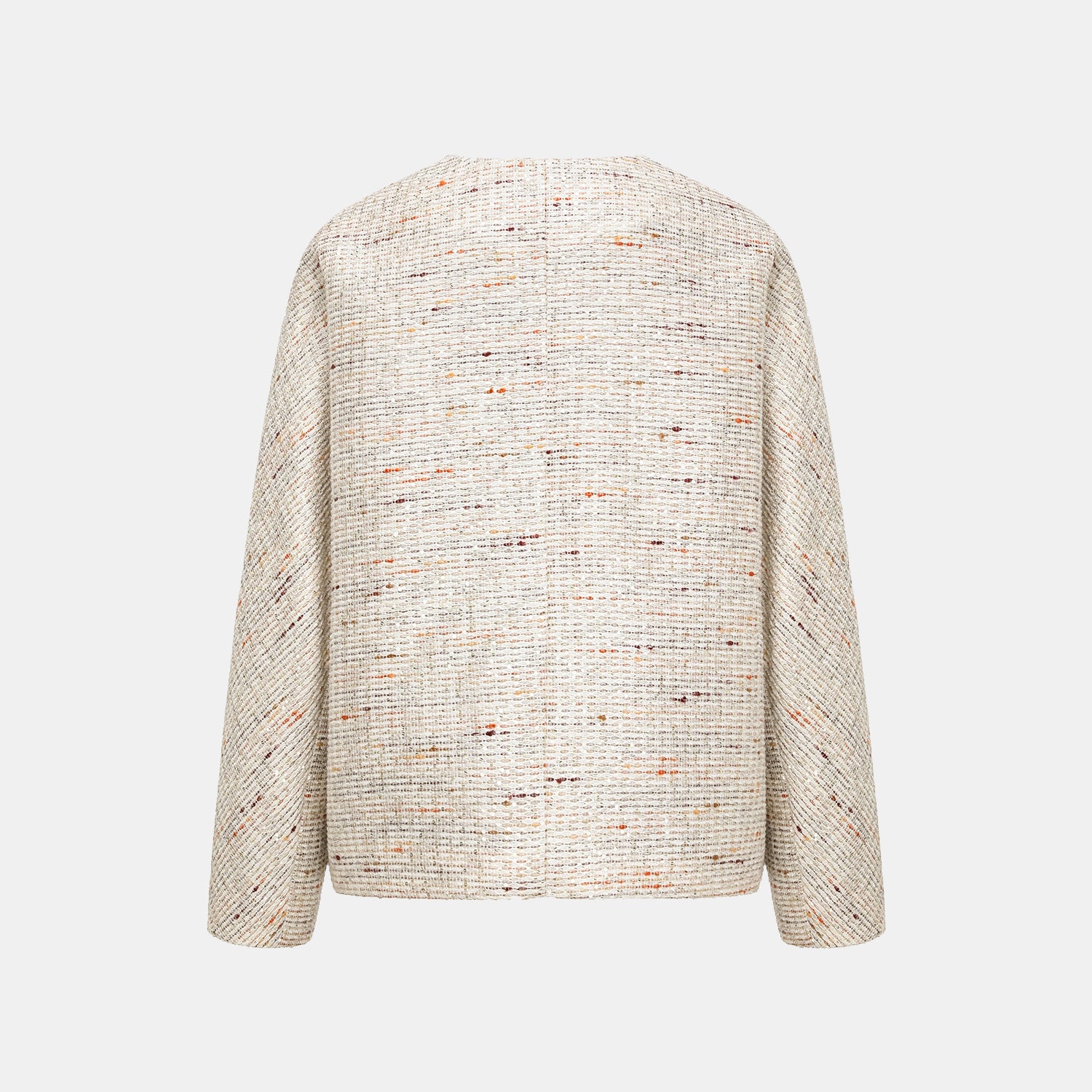 "Oxford Autumn Elegance" Tweed Oversized Jacket - White and Multicolor 