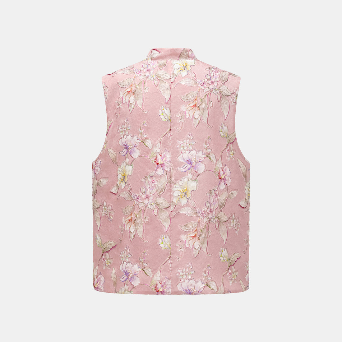 "Imperial Garden Teatime" Italian hand-painted silk vest