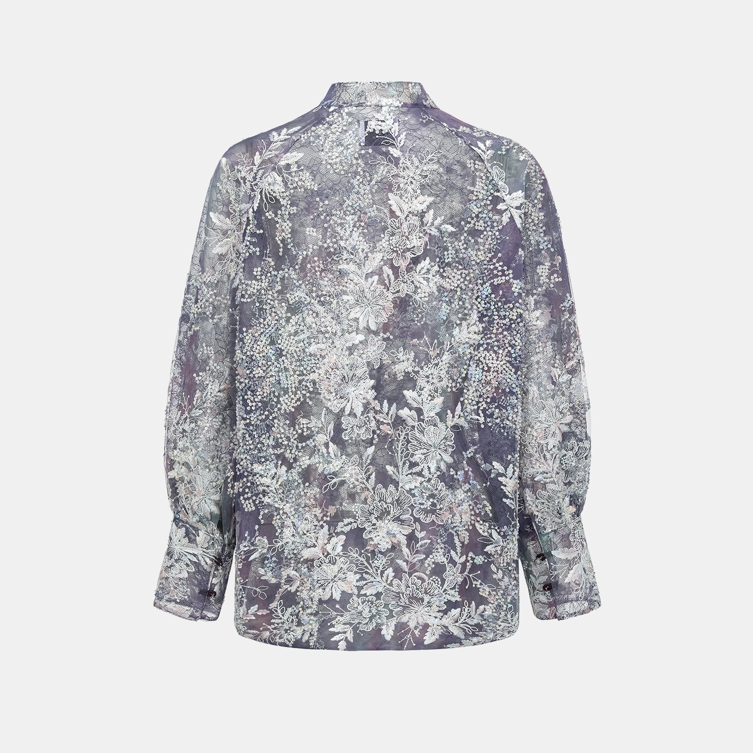 "Imperial Garden Teatime"緞染繡霞奢華珠繡蕾絲輕國風上衣—Nocturne Bloom凝夜浮香