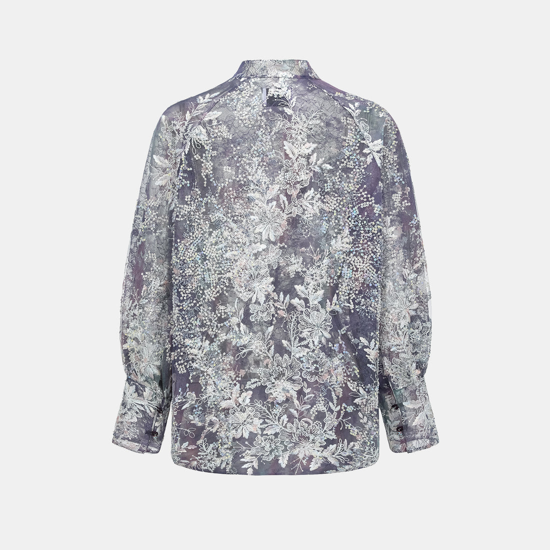 "Imperial Garden Teatime"緞染繡霞奢華珠繡蕾絲輕國風上衣—Nocturne Bloom凝夜浮香