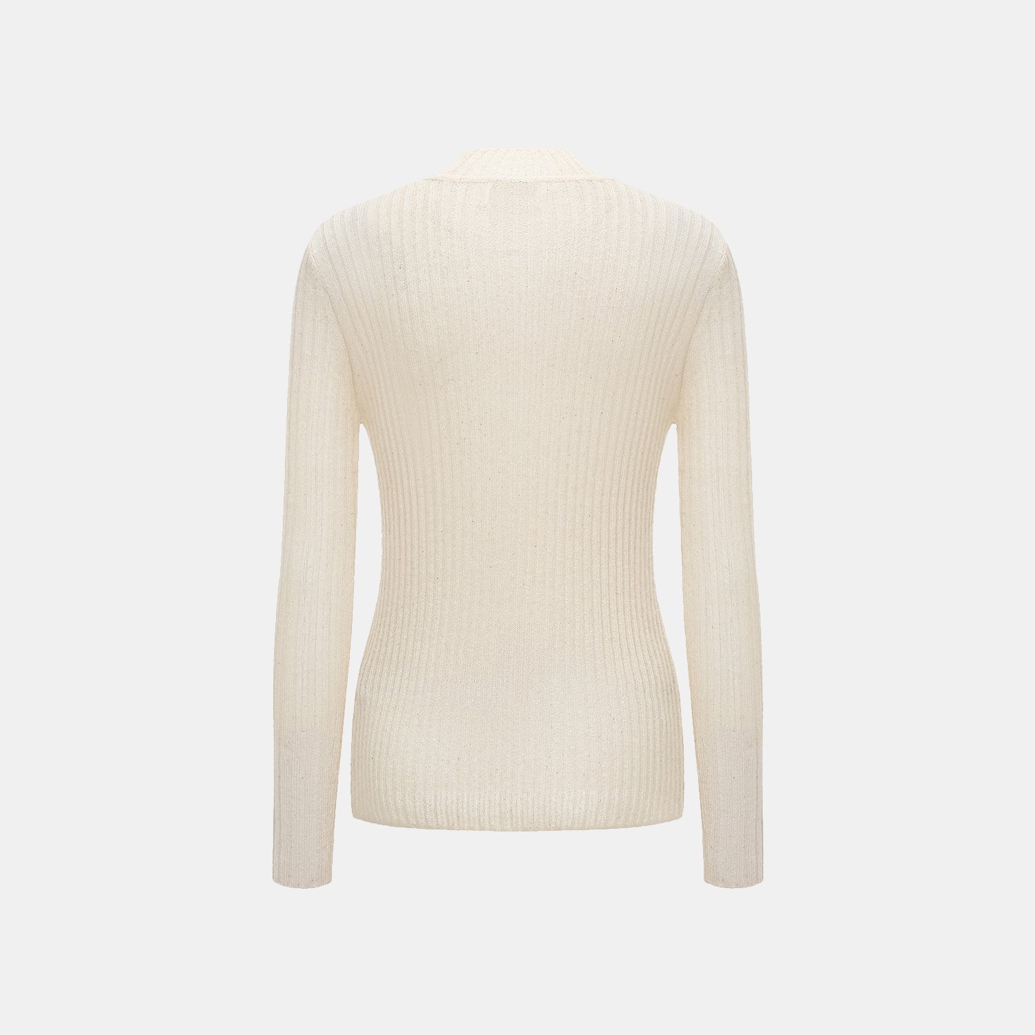 “Spring Diary." 真絲羊駝羊毛針織中領上衣—Cream