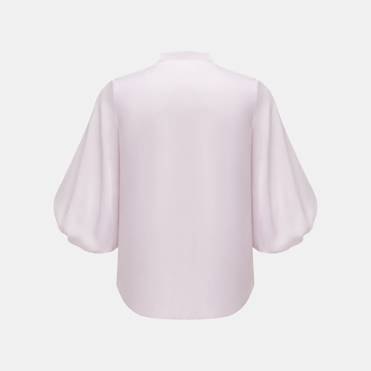 “秋意" 100% 桑蠶絲雪紡國風七分袖襯衫 — 櫻花粉