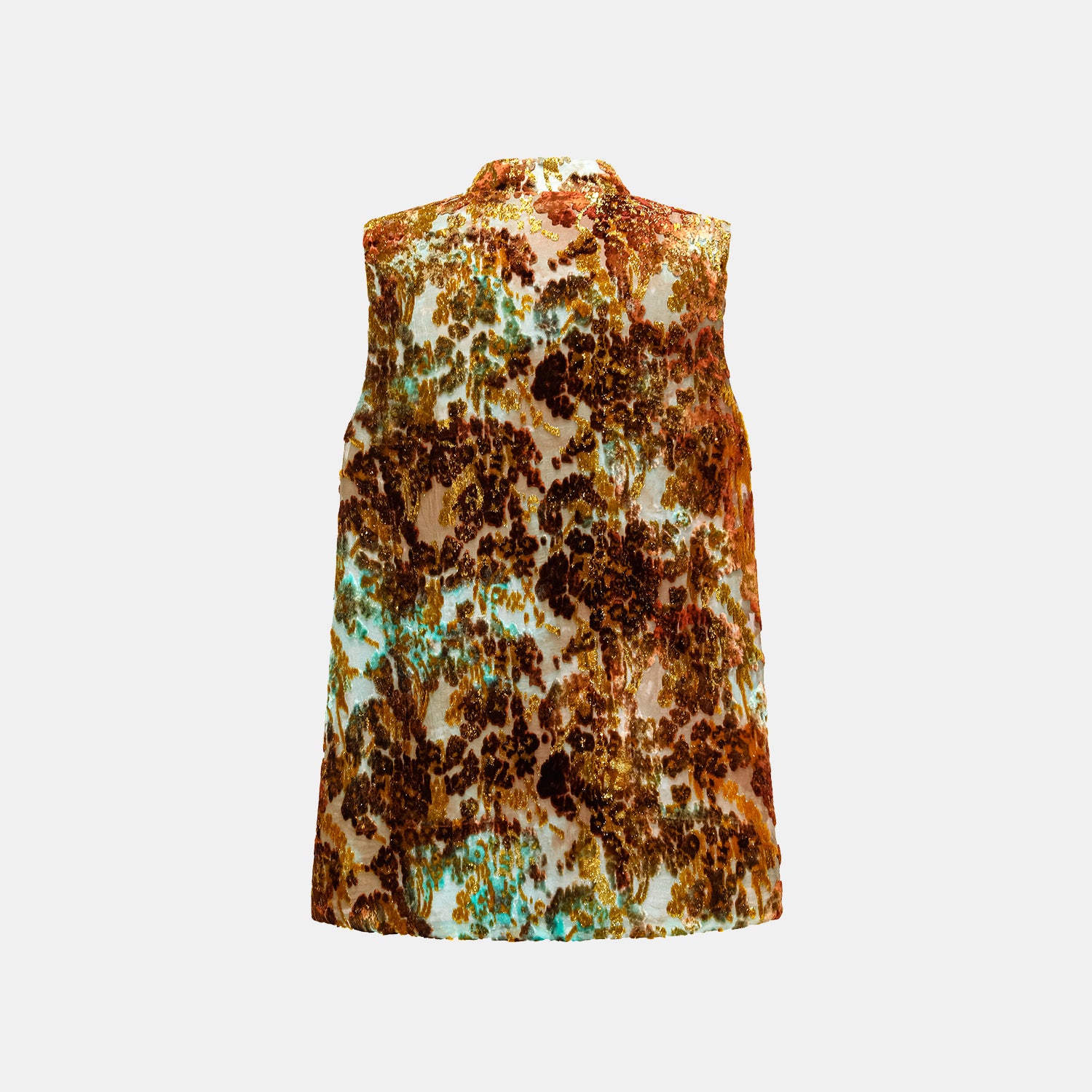 "Imperial Garden Teatime" Silk Velvet Chinese Style Vest - Cuiyan 