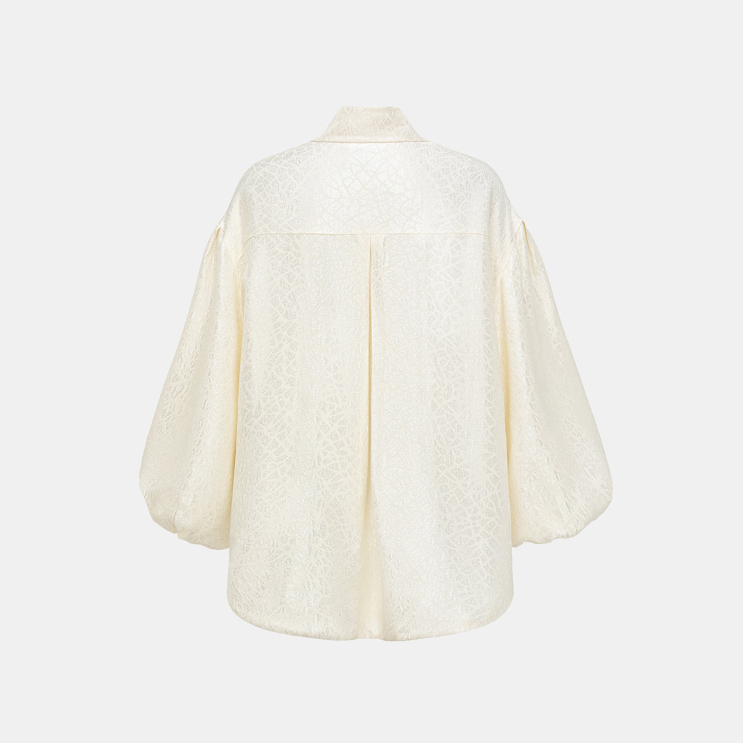 "慵倚春意" 義大利提花羊腿袖襯衫