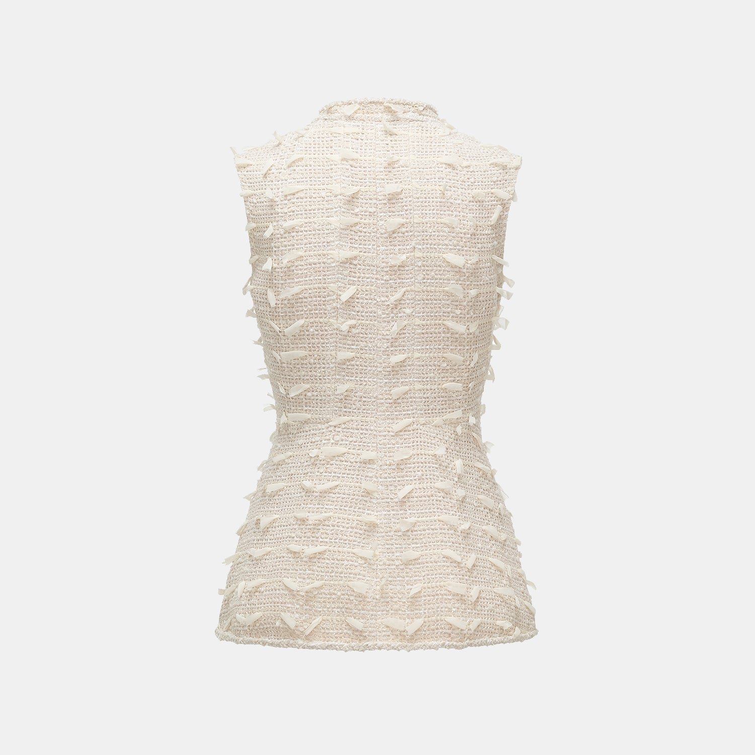 “春意” 輕薄花呢立體剪裁輕國風馬甲上衣—茶白聽風