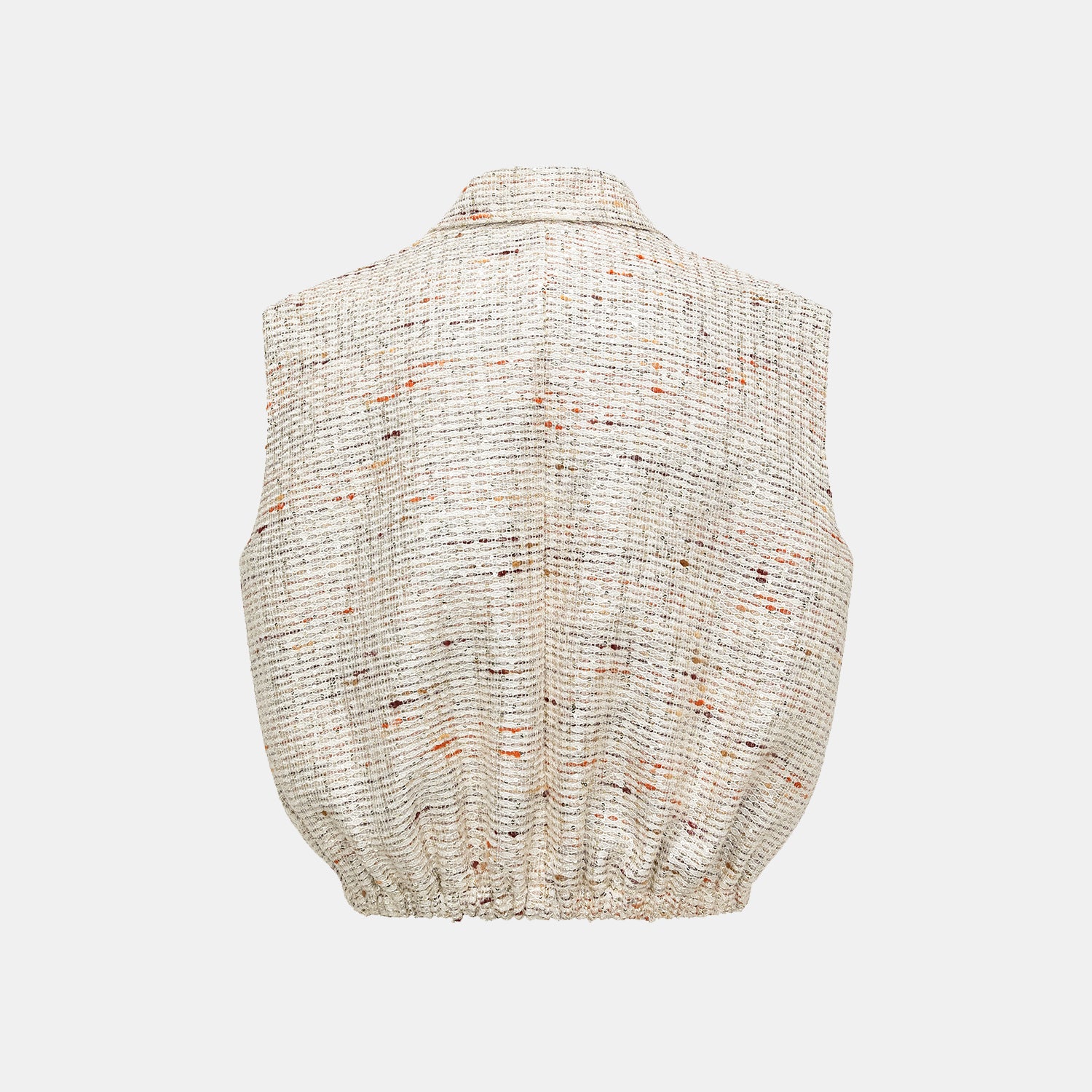 "Oxford Autumn Elegance" Tweed Vest - White and Multicolor 