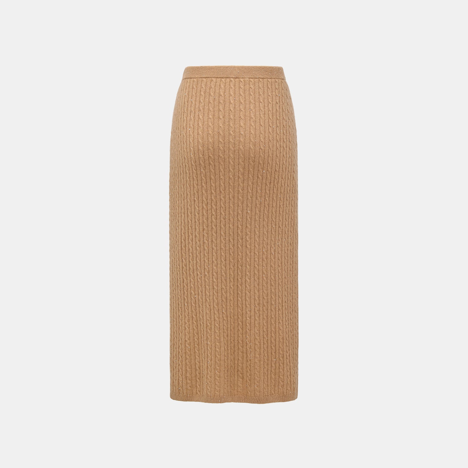 “Autumn Diary” 100% Cashmere極細絨柔星點針織鉛筆裙—Golden Acorn橡果暖陽