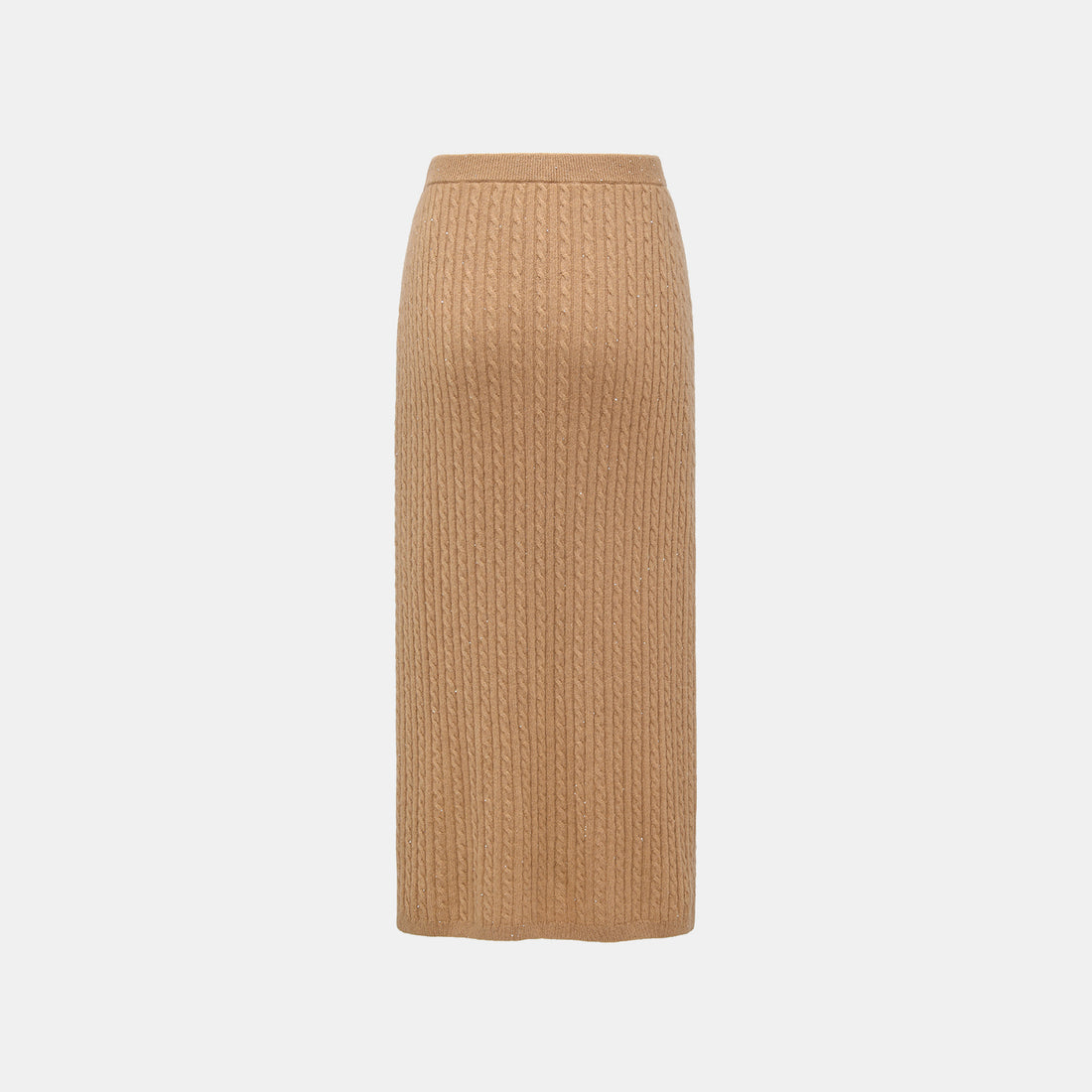 “Autumn Diary” 100% Cashmere極細絨柔星點針織鉛筆裙—Golden Acorn橡果暖陽